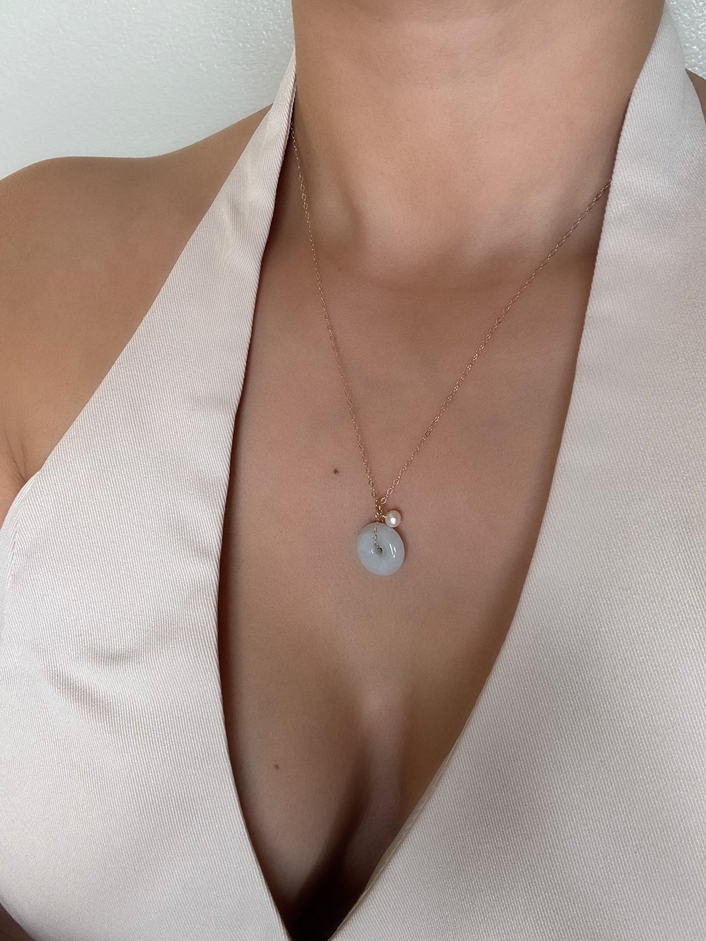 Sylvie Jade Necklace (Gold-filled)