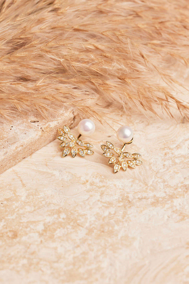 Leaf & Pearl Earrings