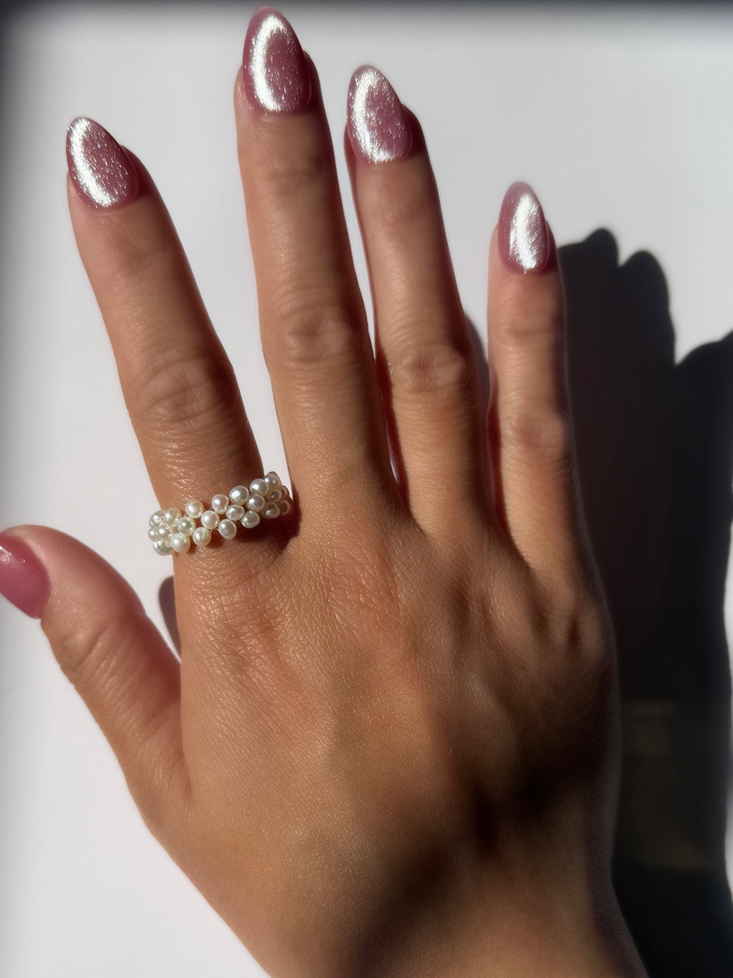 Evadne's Pearl Lace Ring