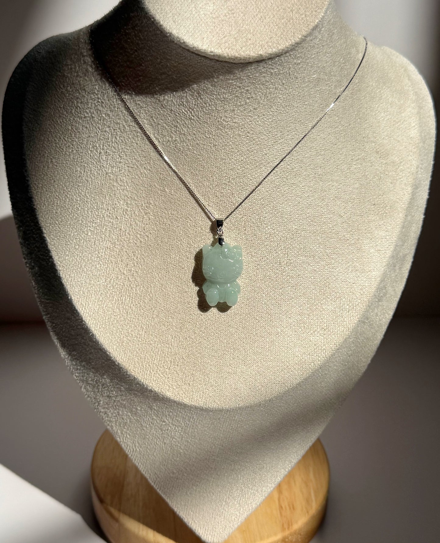 Hello Jade Kitty Necklace