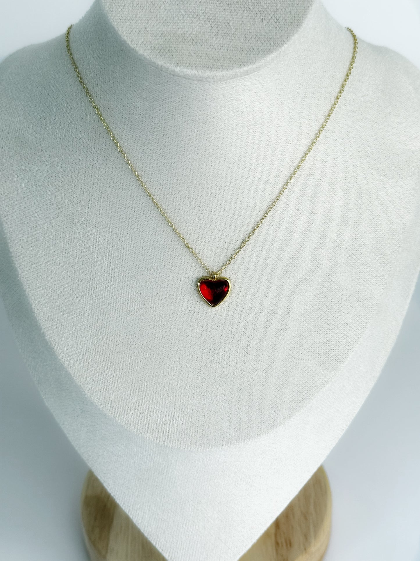 Ruby Heart Gold Plated over Brass