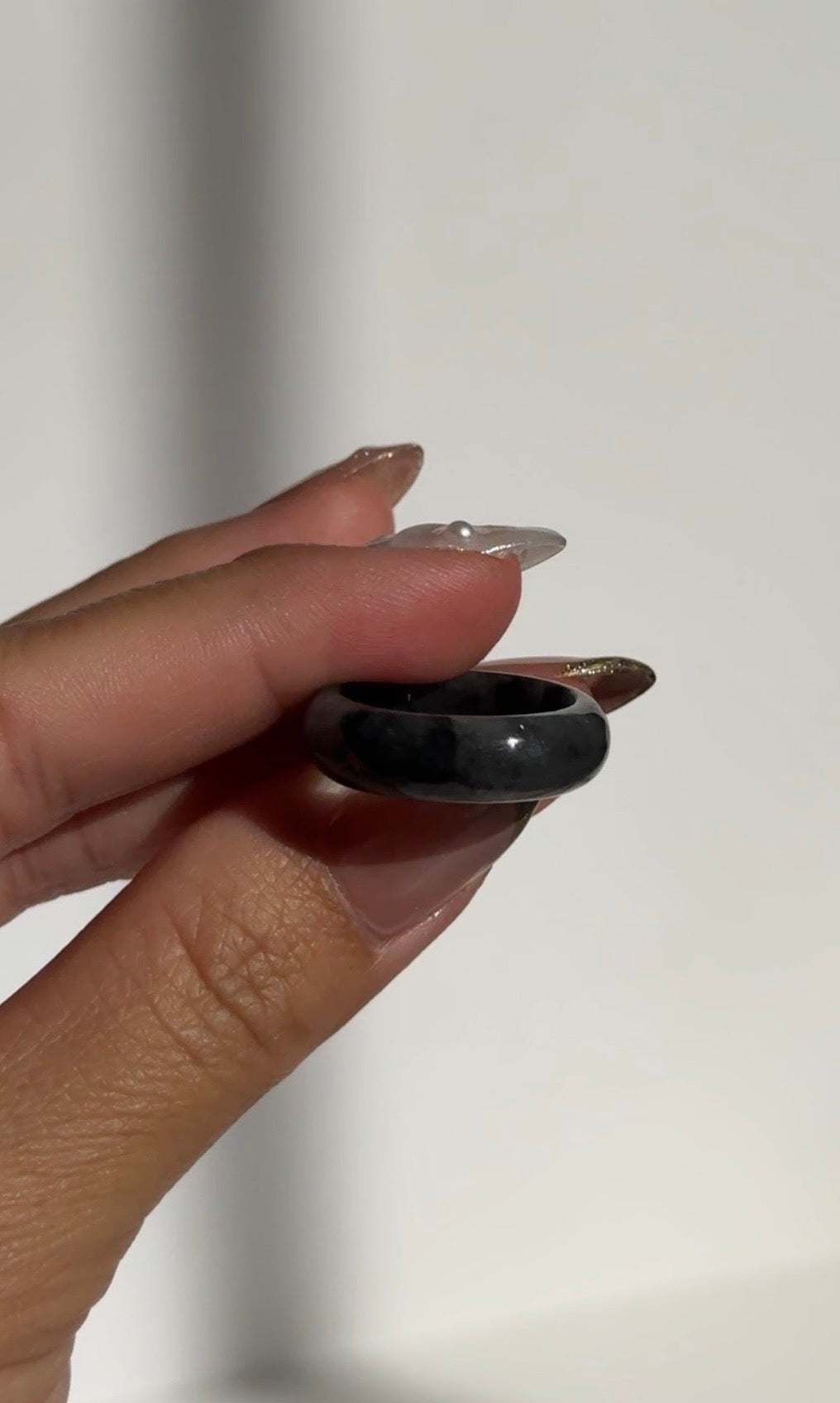 Black Burmese Jade Ring