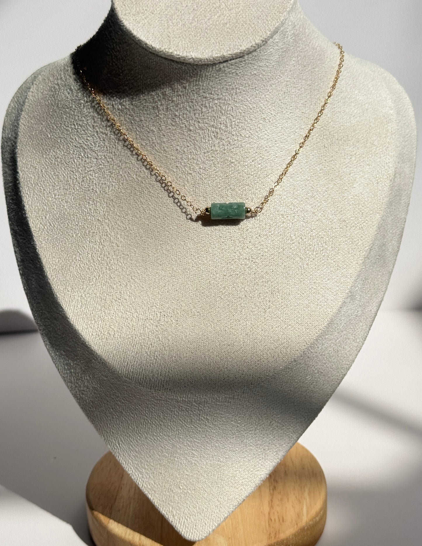 Mini Jadeite Tube Necklace