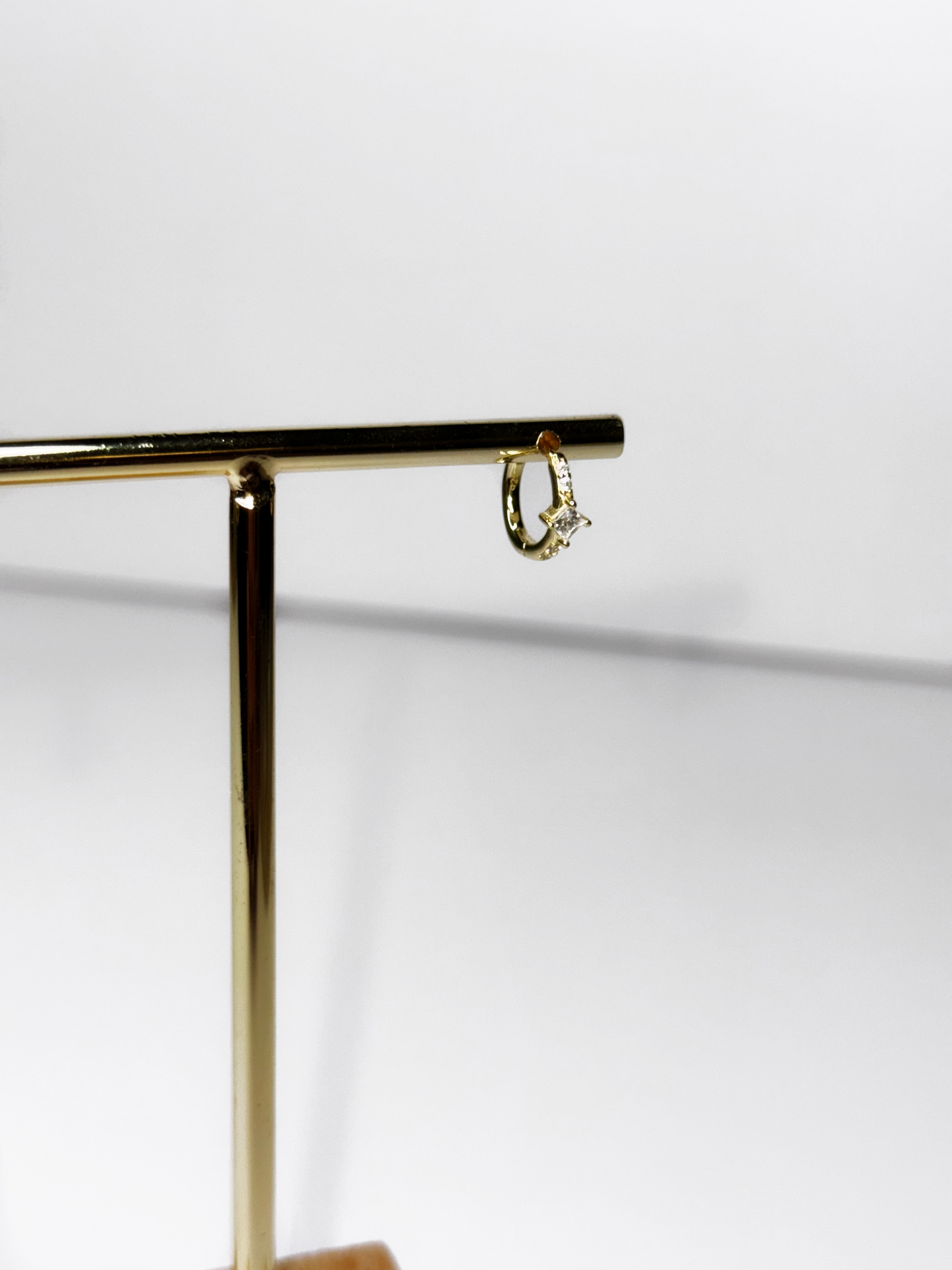 Gold vermeil zircon earrings with a minimalist and timeless design – Luna Luxe Jewelry