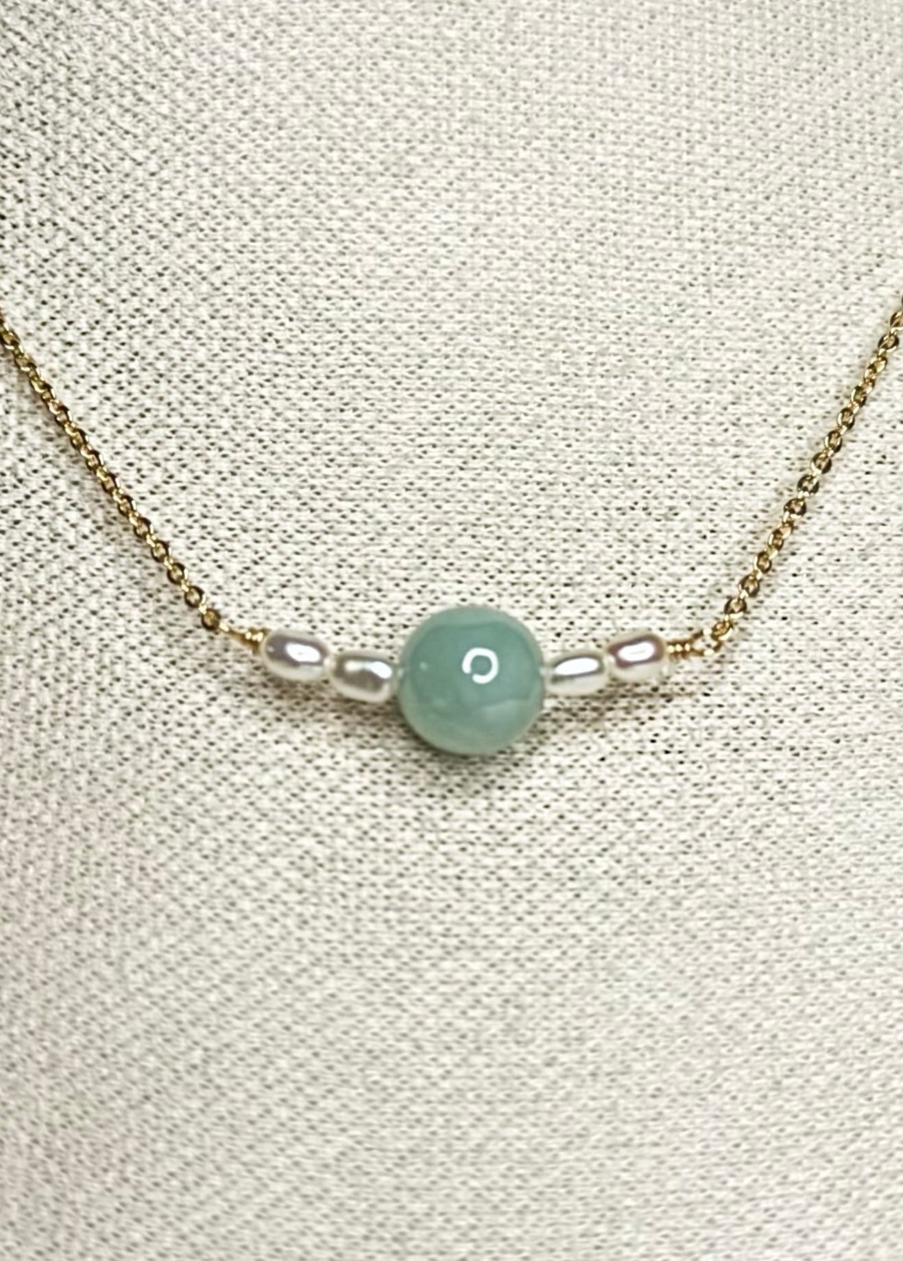 Gold-Filled Freshwater Pearl Necklace, Jade necklace – Hypoallergenic, Tarnish-Free