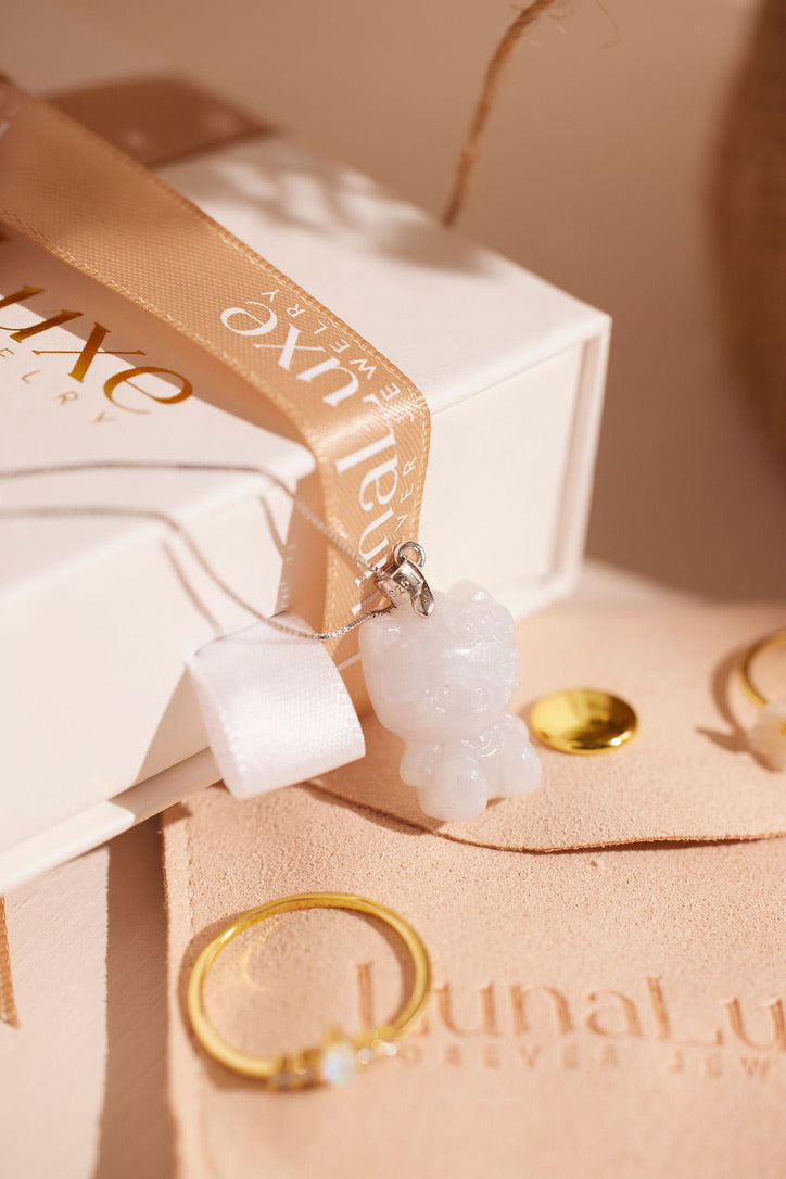 Hello Jade Kitty Necklace