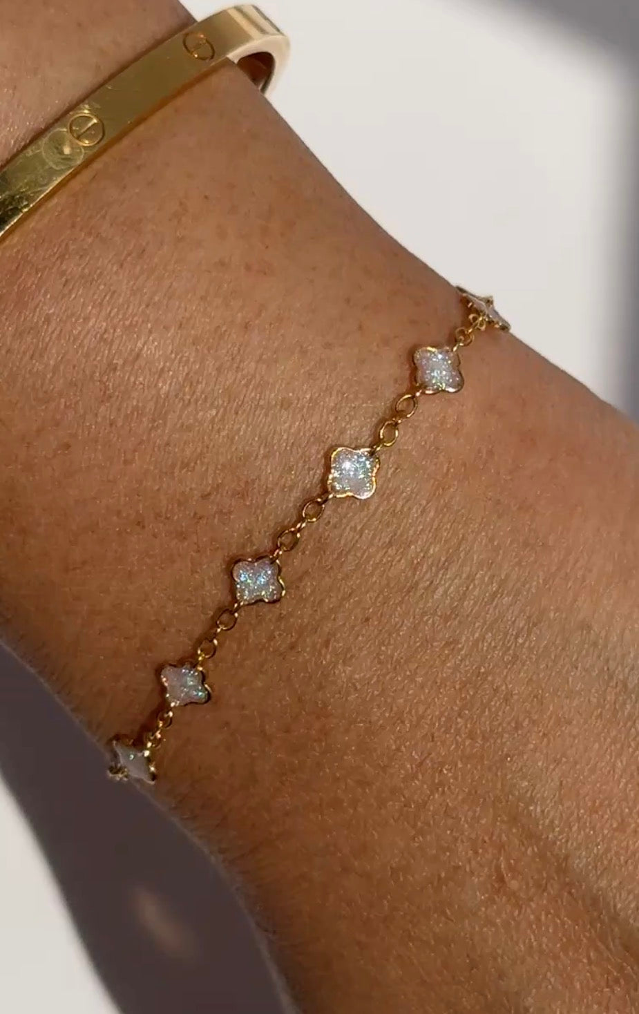 Moonstone Clover Bracelet