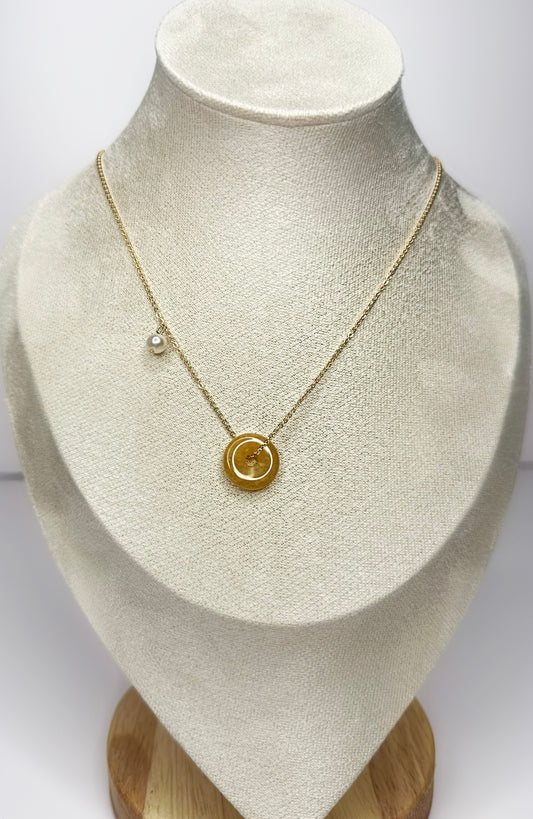 Yellow Jade Bloom Necklace