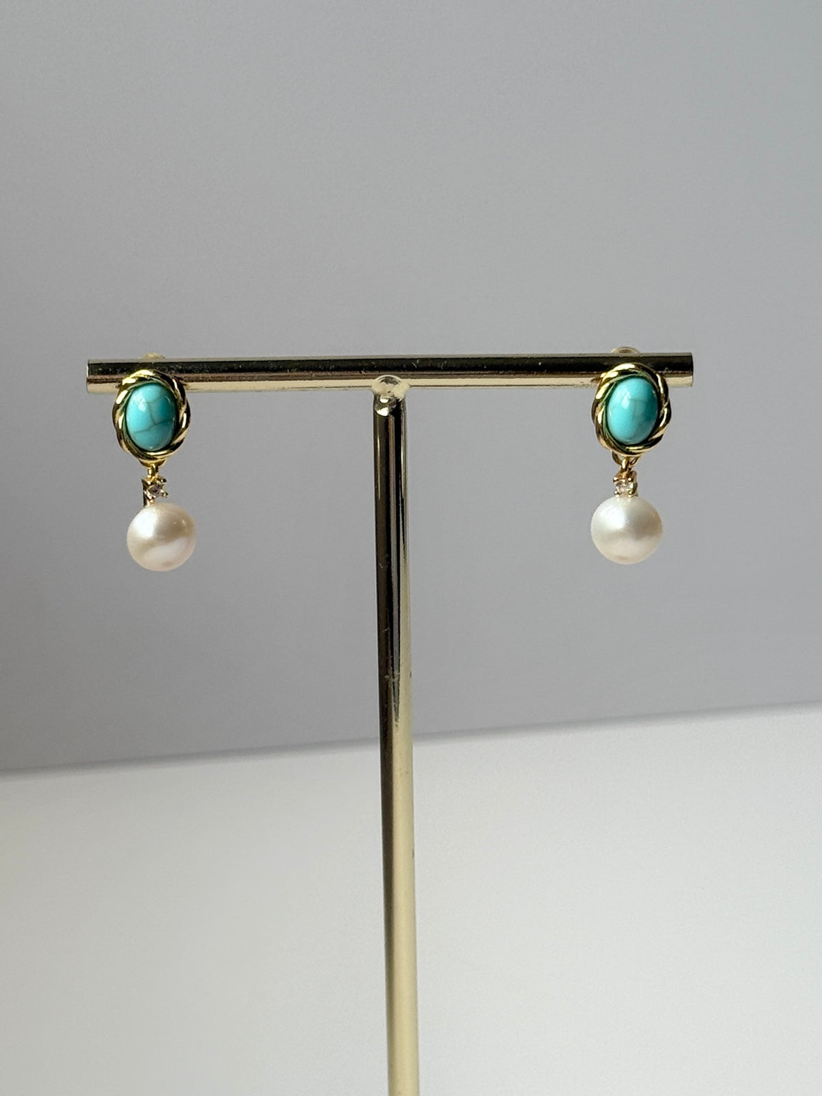 Turquoise Pearl Earrings