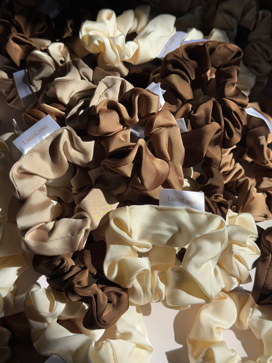 Satin Scrunchies Neutral Tones