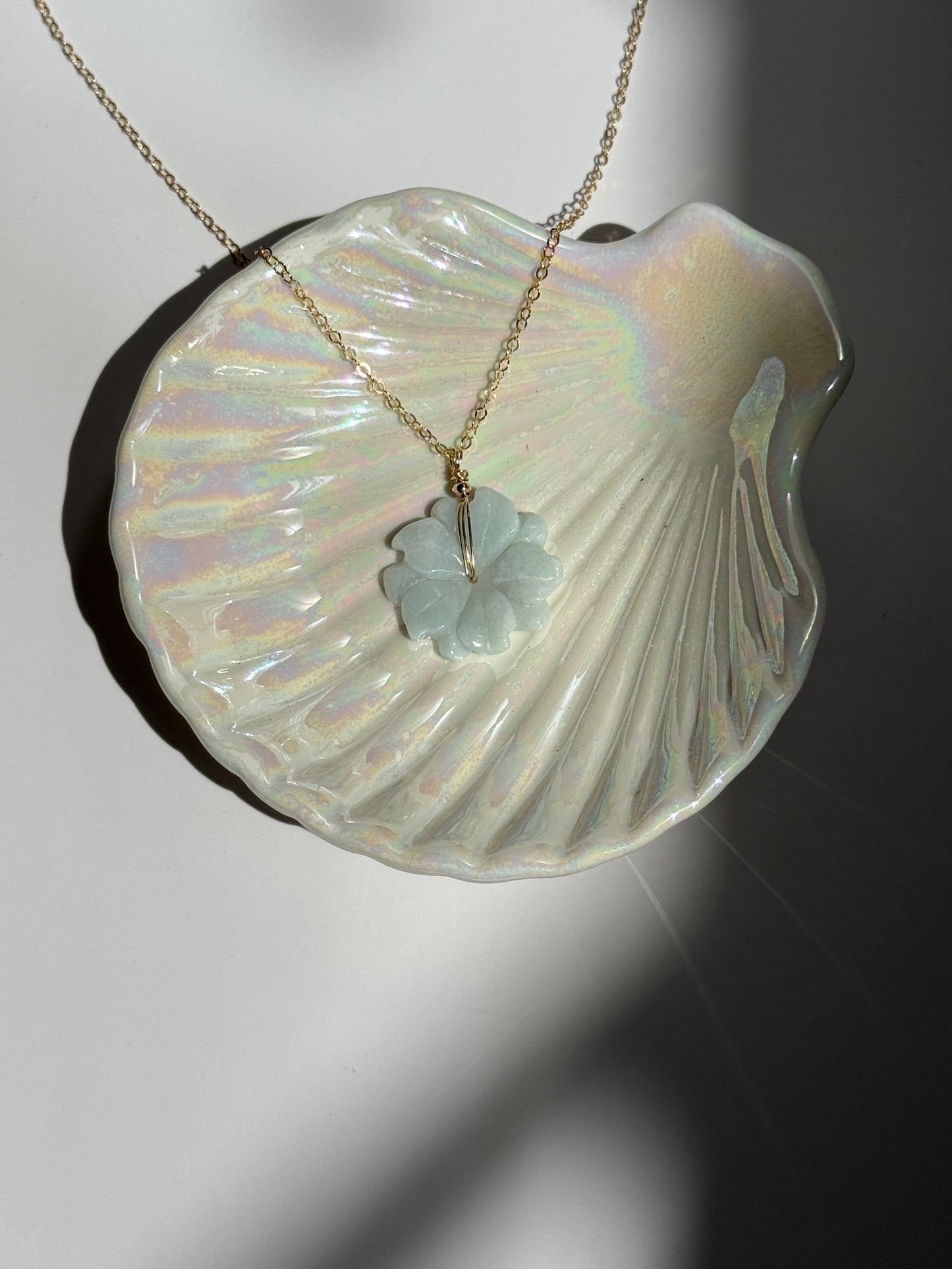 Hand-Carved Jadeite Sunflower Necklace