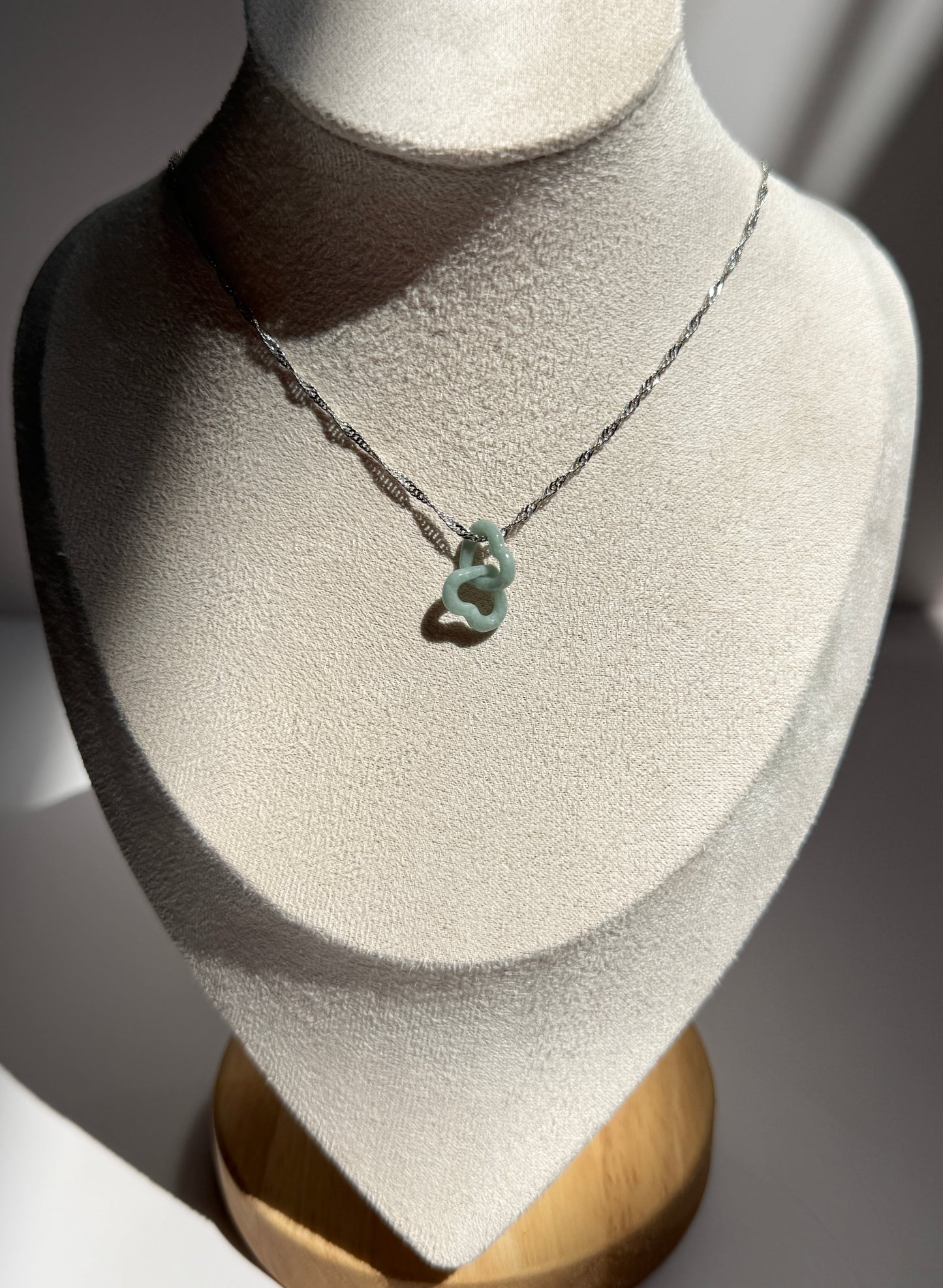 Double Jade Heart Necklace