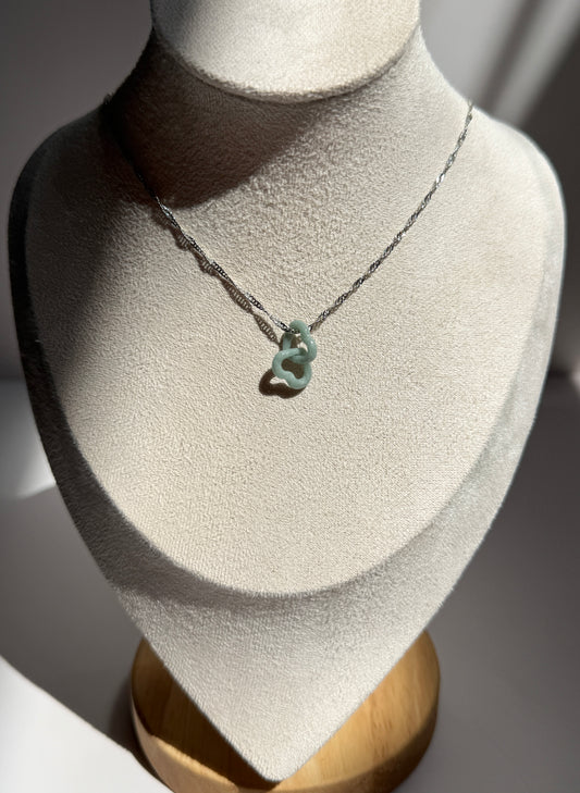 Double Jade Heart Necklace