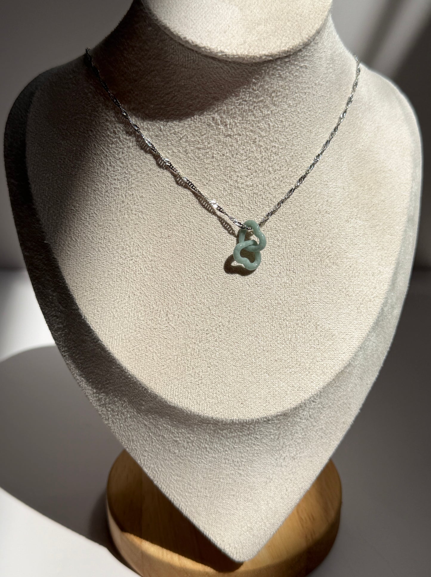 Double Jade Heart Necklace