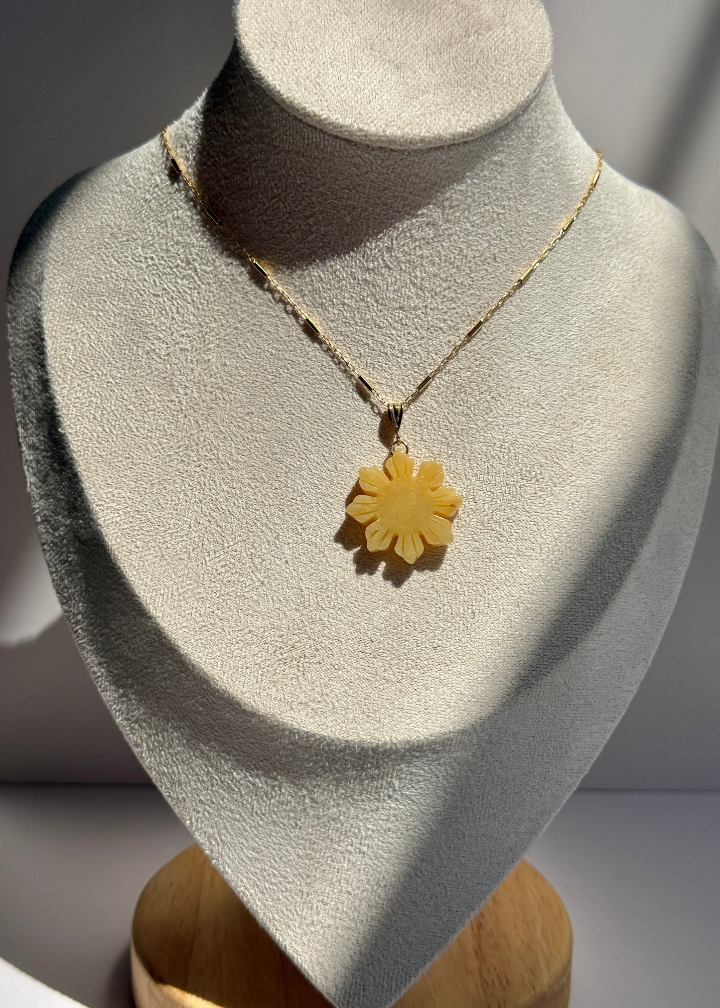 Yellow Jade Sun Necklace