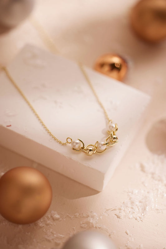 Crescent Pearl Necklace