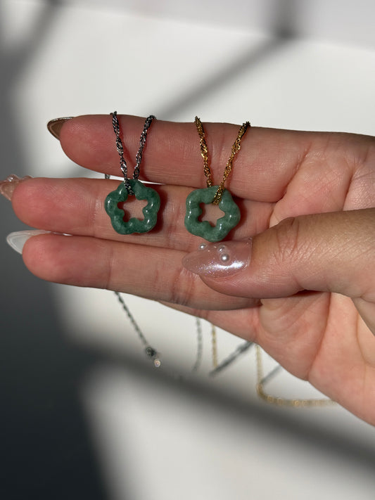 Jadeite Jade Flower Necklace
