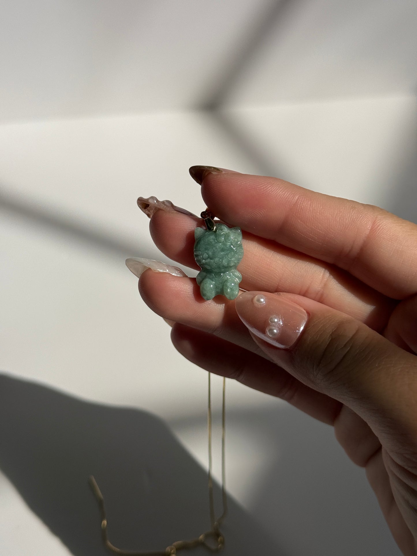 Hello Jade Kitty Necklace – Guatemalan Jade Pendant