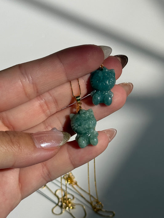 Hello Jade Kitty Necklace – Guatemalan Jade Pendant