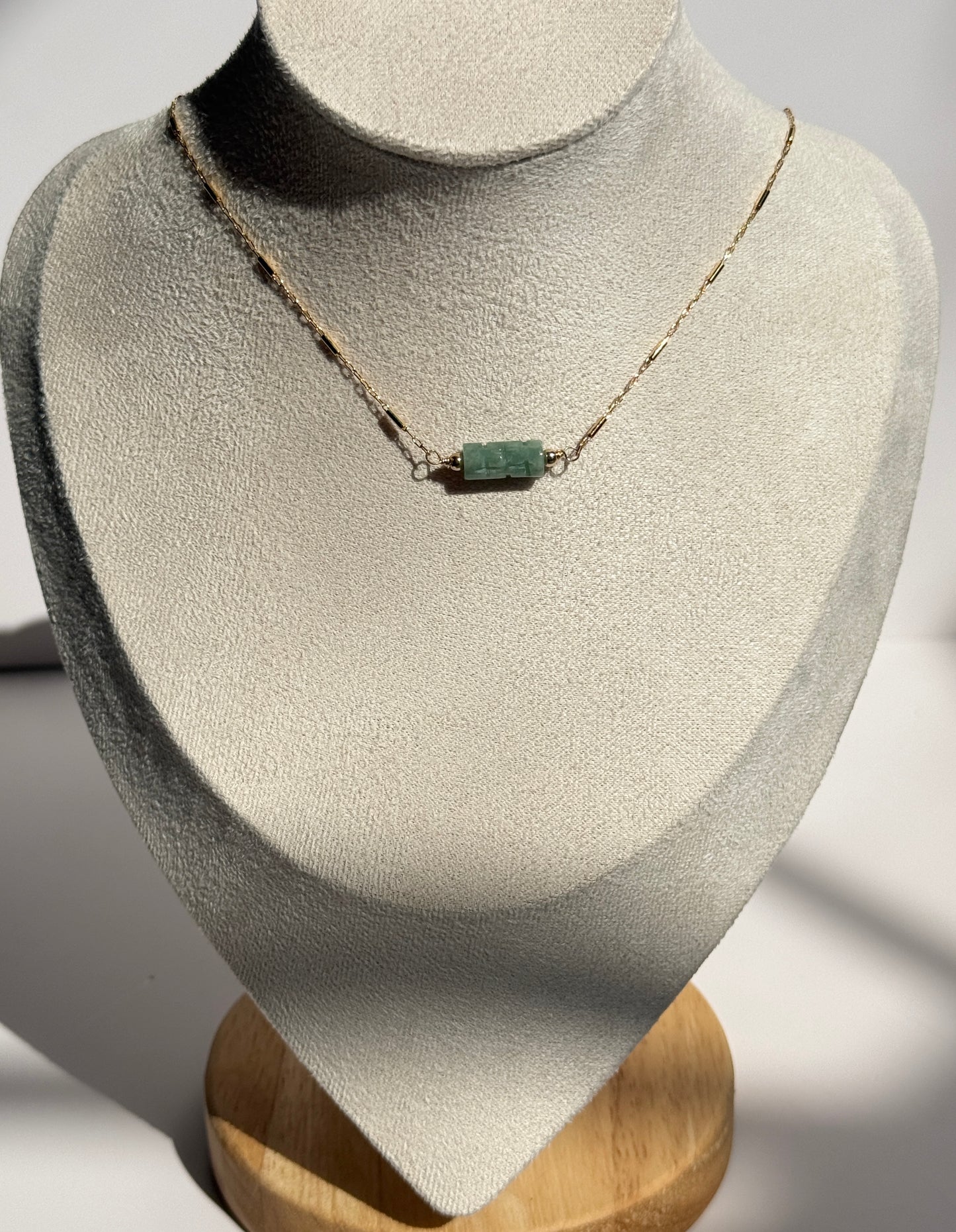 Mini Jadeite Tube Necklace
