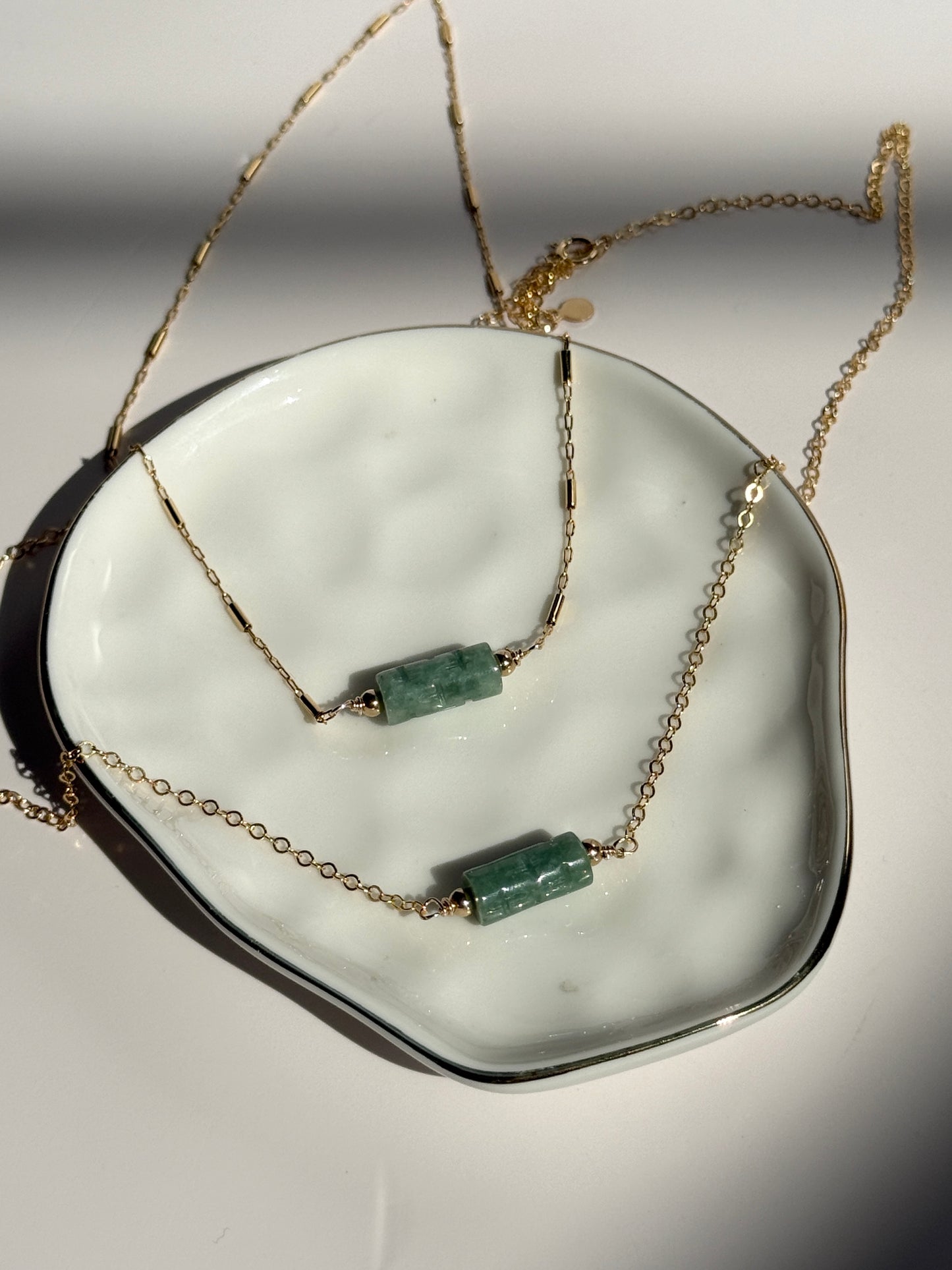 Mini Jadeite Tube Necklace