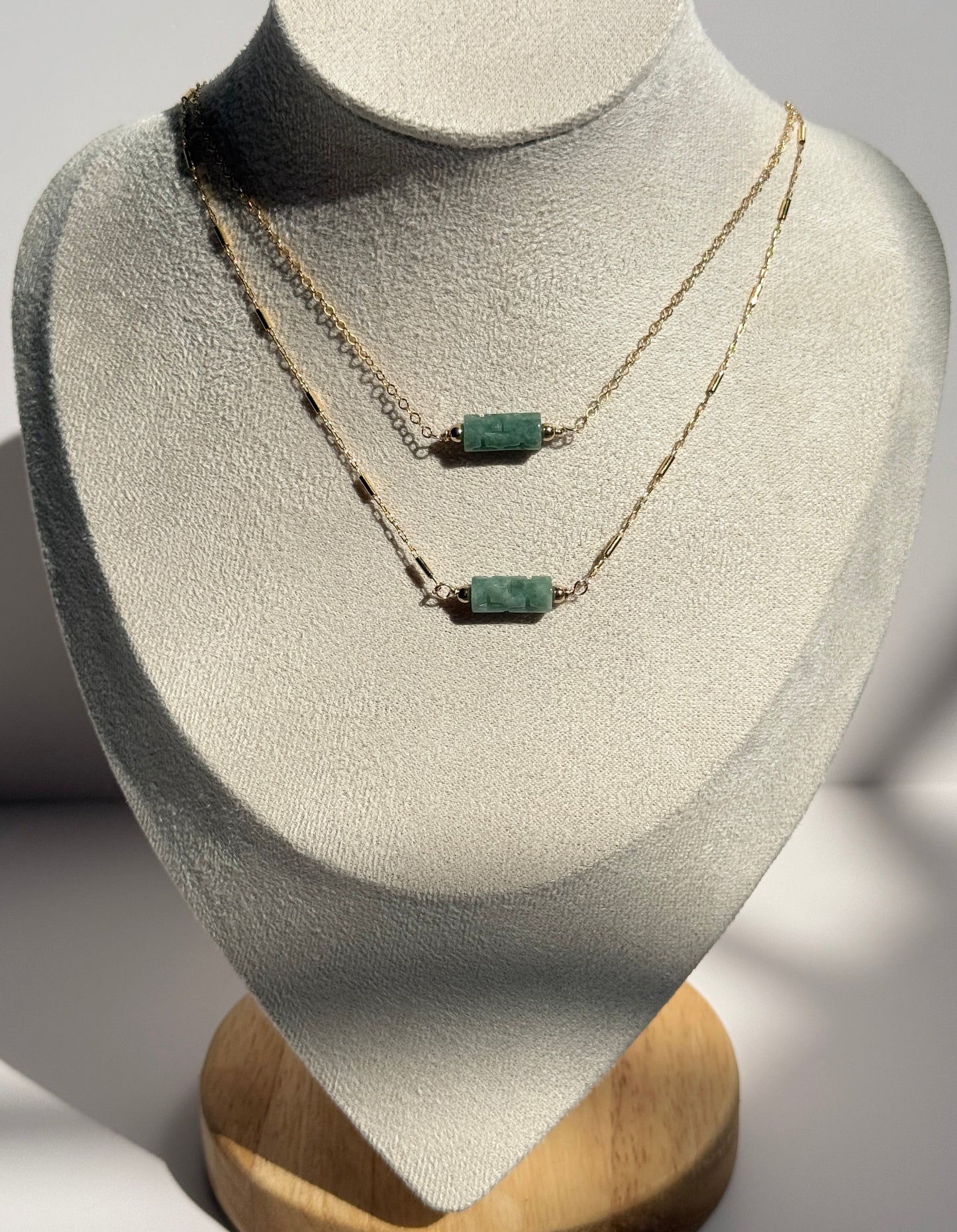Mini Jadeite Tube Necklace