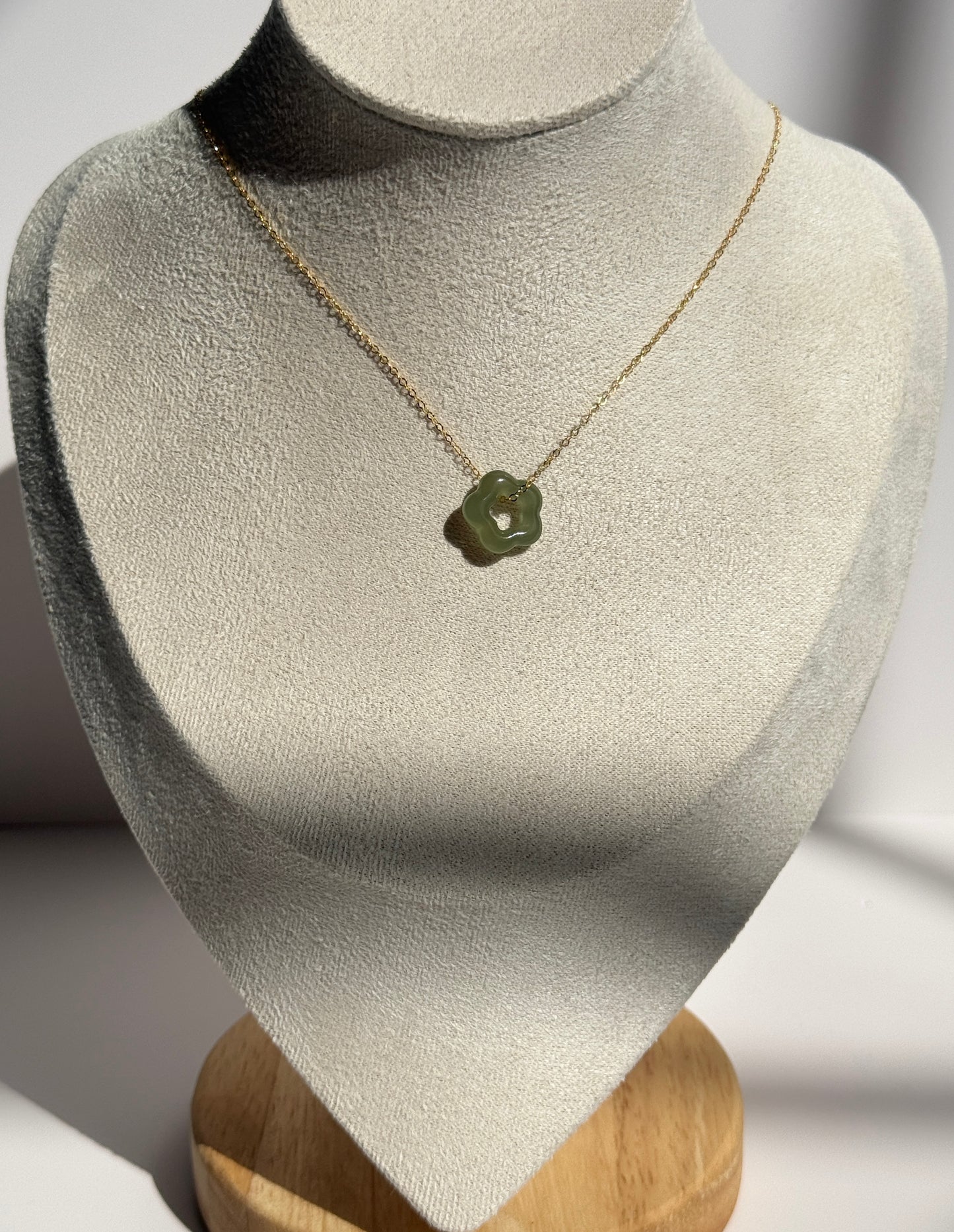 Hetian Jade Flower Necklace