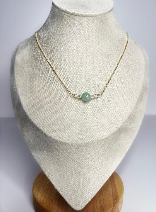 Gold-Filled Freshwater Pearl Necklace, Jade necklace – Hypoallergenic, Tarnish-Free