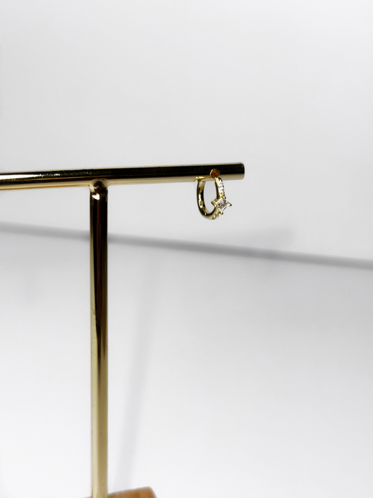 Gold vermeil zircon earrings with a minimalist and timeless design – Luna Luxe Jewelry